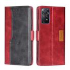 For Xiaomi Redmi Note 11 Pro 4G/Redmi Note 11 Pro 5G Global Contrast Color Side Buckle Leather Phone Case(Red + Black) - 1