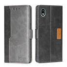 For Sony Xperia ACE III Contrast Color Side Buckle Leather Phone Case(Black + Grey) - 1