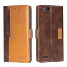 For ZTE Tempo X/Vantage/Z839/N9137 Contrast Color Side Buckle Leather Phone Case(Dark Brown + Gold) - 1