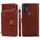 For TCL 20B Zipper Bag Leather Phone Case(Brown) - 1