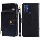 For TCL 30 SE/306/305/Sharp Aqous V6/Aqous V6 Plus Zipper Bag Leather Phone Case(Black) - 1