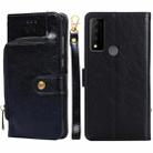 For TCL 30V 5G Zipper Bag Leather Phone Case(Black) - 1