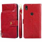 For alcatel  Axel/Lumos Zipper Bag Leather Phone Case(Red) - 1