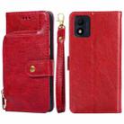 For alcatel 1B 2022 Zipper Bag Leather Phone Case(Red) - 1