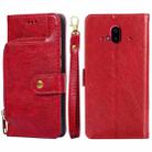 For Fujitsu Arrows F-52B Zipper Bag Leather Phone Case(Red) - 1