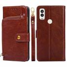 For Kyocera Android One S9 Zipper Bag Leather Phone Case(Brown) - 1