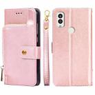 For Kyocera Android One S9 Zipper Bag Leather Phone Case(Rose Gold) - 1