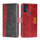 For TCL 20B/6159K Contrast Color Side Buckle Leather Phone Case(Red + Black) - 1