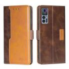 For TCL 30 5G/30+ 5G Contrast Color Side Buckle Leather Phone Case(Dark Brown + Gold) - 1