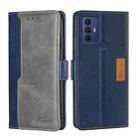 For TCL 30 SE/306/305/Sharp Aqous V6/V6 Plus Contrast Color Side Buckle Leather Phone Case(Blue + Grey) - 1