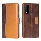 For TCL 30 V 5G/T781S Contrast Color Side Buckle Leather Phone Case(Dark Brown + Gold) - 1