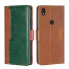 For Alcatel  Axel/Lumos Contrast Color Side Buckle Leather Phone Case(Light Brown + Green) - 1