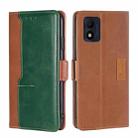 For Alcatel 1B 2022 Contrast Color Side Buckle Leather Phone Case(Light Brown + Green) - 1