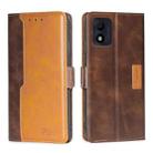 For Alcatel 1B 2022 Contrast Color Side Buckle Leather Phone Case(Dark Brown + Gold) - 1