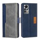 For Infinix Hot 11S/X6812 Contrast Color Side Buckle Leather Phone Case(Blue + Grey) - 1
