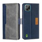 For Blackview A55 Contrast Color Side Buckle Leather Phone Case(Blue + Grey) - 1