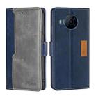 For Nokia X100 Contrast Color Side Buckle Leather Phone Case(Blue + Grey) - 1