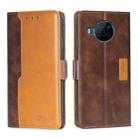 For Nokia X100 Contrast Color Side Buckle Leather Phone Case(Dark Brown + Gold) - 1