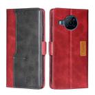 For Nokia X100 Contrast Color Side Buckle Leather Phone Case(Red + Black) - 1