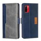 For Ulefone Note 12P Contrast Color Side Buckle Leather Phone Case(Blue + Grey) - 1