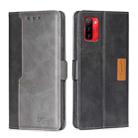 For Ulefone Note 12P Contrast Color Side Buckle Leather Phone Case(Black + Grey) - 1