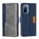 For Ulefone Note 13P Contrast Color Side Buckle Leather Phone Case(Blue + Grey) - 1