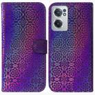 For OnePlus Nord CE 2 5G Colorful Magnetic Buckle Leather Phone Case(Purple) - 1