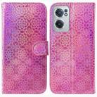 For OnePlus Nord CE 2 5G Colorful Magnetic Buckle Leather Phone Case(Pink) - 1