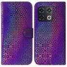 For OnePlus 10 Pro 5G Colorful Magnetic Buckle Leather Phone Case(Purple) - 1