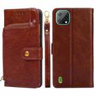 For Blackview A55 Zipper Bag Leather Phone Case(Brown) - 1