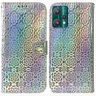 For OPPO Realme 9 Pro Colorful Magnetic Buckle Leather Phone Case(Silver) - 1