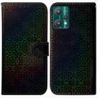 For OPPO Realme 9 Pro Colorful Magnetic Buckle Leather Phone Case(Black) - 1