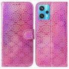 For OPPO Realme 9 Pro+ Colorful Magnetic Buckle Leather Phone Case(Pink) - 1