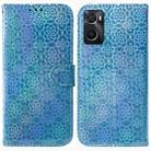 For OPPO Realme 9i / A76 4G / A36 Colorful Magnetic Buckle Leather Phone Case(Blue) - 1