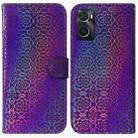 For OPPO Realme 9i / A76 4G / A36 Colorful Magnetic Buckle Leather Phone Case(Purple) - 1