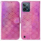 For OPPO Realme C31 Colorful Magnetic Buckle Leather Phone Case(Pink) - 1