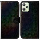For OPPO Realme C35 Colorful Magnetic Buckle Leather Phone Case(Black) - 1