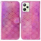 For OPPO Realme C35 Colorful Magnetic Buckle Leather Phone Case(Pink) - 1