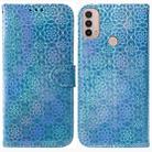 For Motorola Moto E20 / E30 / E40 Colorful Magnetic Buckle Leather Phone Case(Blue) - 1