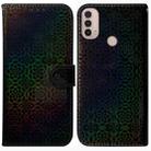 For Motorola Moto E20 / E30 / E40 Colorful Magnetic Buckle Leather Phone Case(Black) - 1