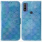 For Motorola Moto G Pure Colorful Magnetic Buckle Leather Phone Case(Blue) - 1