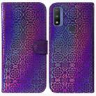 For Motorola Moto G Pure Colorful Magnetic Buckle Leather Phone Case(Purple) - 1