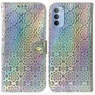 For Motorola Moto G31 / G41 Colorful Magnetic Buckle Leather Phone Case(Silver) - 1