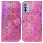 For Motorola Moto G31 / G41 Colorful Magnetic Buckle Leather Phone Case(Pink) - 1