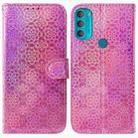 For Motorola Moto G71 Colorful Magnetic Buckle Leather Phone Case(Pink) - 1