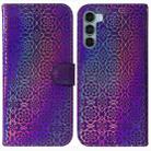 For Motorola Moto G200 5G / Edge S30 Colorful Magnetic Buckle Leather Phone Case(Purple) - 1