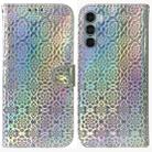 For Motorola Moto G200 5G / Edge S30 Colorful Magnetic Buckle Leather Phone Case(Silver) - 1