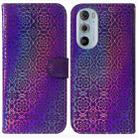 For Motorola Edge+ 2022 / 30 Pro Colorful Magnetic Buckle Leather Phone Case(Purple) - 1