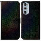 For Motorola Edge+ 2022 / 30 Pro Colorful Magnetic Buckle Leather Phone Case(Black) - 1