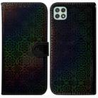 For Samsung Galaxy A22 5G Colorful Magnetic Buckle Leather Phone Case(Black) - 1